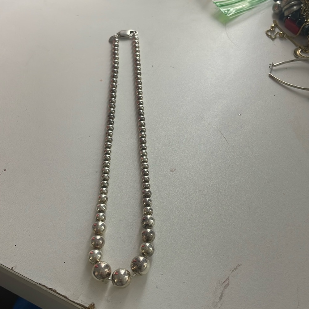 Tiffany and co 925 sterling silver beaded necklace
